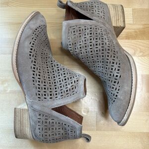 Jeffrey Campbell Gray Ankle Booties with Perforated Design